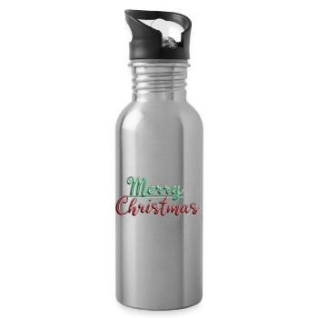 Merry Christmas - Gourde avec paille intégrée - argent clair - Droite