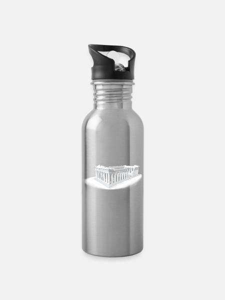 PARTHENON ATHEN - Trinkflasche mit integriertem Trinkhalm - Lightsilver