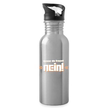 Bevor du fragst Nein! - Trinkflasche mit integriertem Trinkhalm - Lightsilver - Rechts