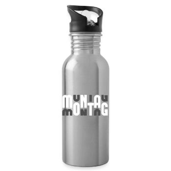 Motif Monday Black/Grey - Water bottle with straw - silver - Right