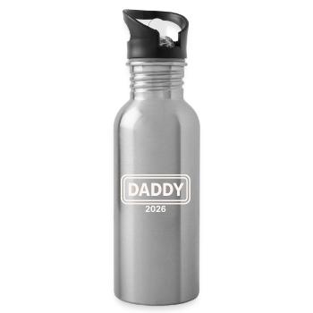 DADDY 2026 Stolzer werdender Vater - Trinkflasche mit integriertem Trinkhalm - Lightsilver - Rechts
