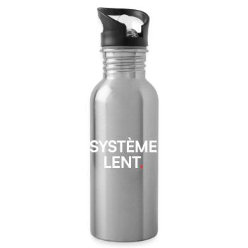 Système lent humour fatigue travail - Gourde avec paille intégrée - argent clair - Droite