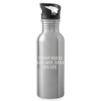 Ich kann wirklich nichts dafür. Ich bin eben super - Trinkflasche mit integriertem Trinkhalm - Lightsilver - Rechts