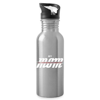My Mom The Best Teacher Shirt - Water bottle with straw - silver - Right
