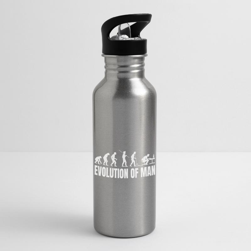 Evolution of Programmierer IT Computer Coder Trinkflasche mit integriertem Trinkhalm
