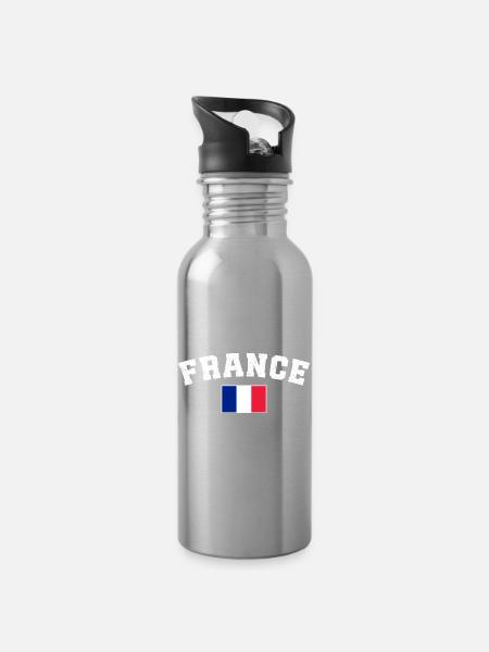 Équipe de France de football - Gourde avec paille intégrée - argent clair