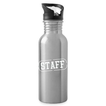 Staff Stempel Vintage Abdruck - Trinkflasche mit integriertem Trinkhalm - Lightsilver - Rechts