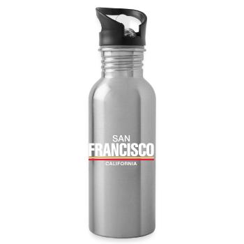San Francisco, Californie, rétro - Gourde avec paille intégrée - argent clair - Droite