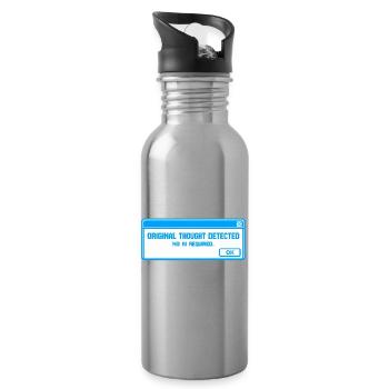 Ursprünglicher Gedanke erkannt – Anti-KI-Schlam - Trinkflasche mit integriertem Trinkhalm - Lightsilver - Rechts