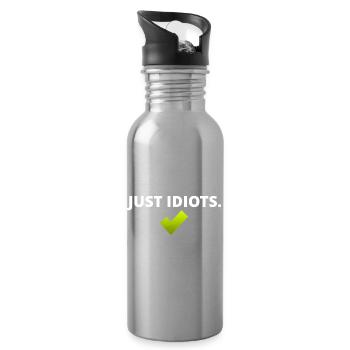 Just Idiots Design - Water bottle with straw - silver - Right