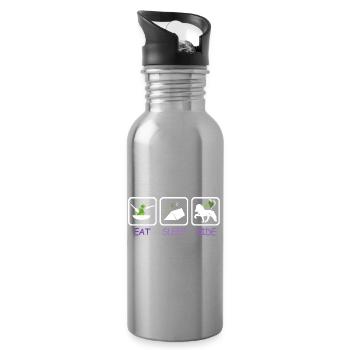iceland competition shirts vegetarian tent ride - Trinkflasche mit integriertem Trinkhalm - Lightsilver - Rechts