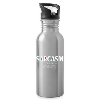 Sarcasme (sombre) - Gourde avec paille intégrée - argent clair - Droite
