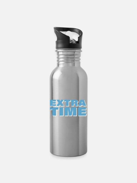 EXTRA TIME - Trinkflasche mit integriertem Trinkhalm - Lightsilver