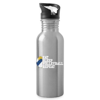 volleyball player - Water bottle with straw - silver - Right