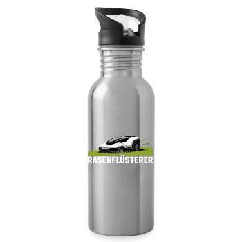 Rasenflüsterer Garten Rasenmäher Rasenflüsterer - Trinkflasche mit integriertem Trinkhalm - Lightsilver - Rechts