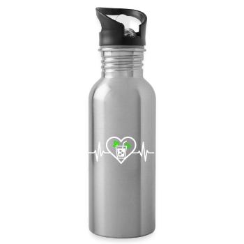Mojito Heart Aperitif Cocktail - Water bottle with straw - silver - Right