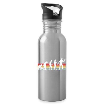 Gamer Game Video Game Blueberry Vintage Gaming - Water bottle with straw - silver - Right
