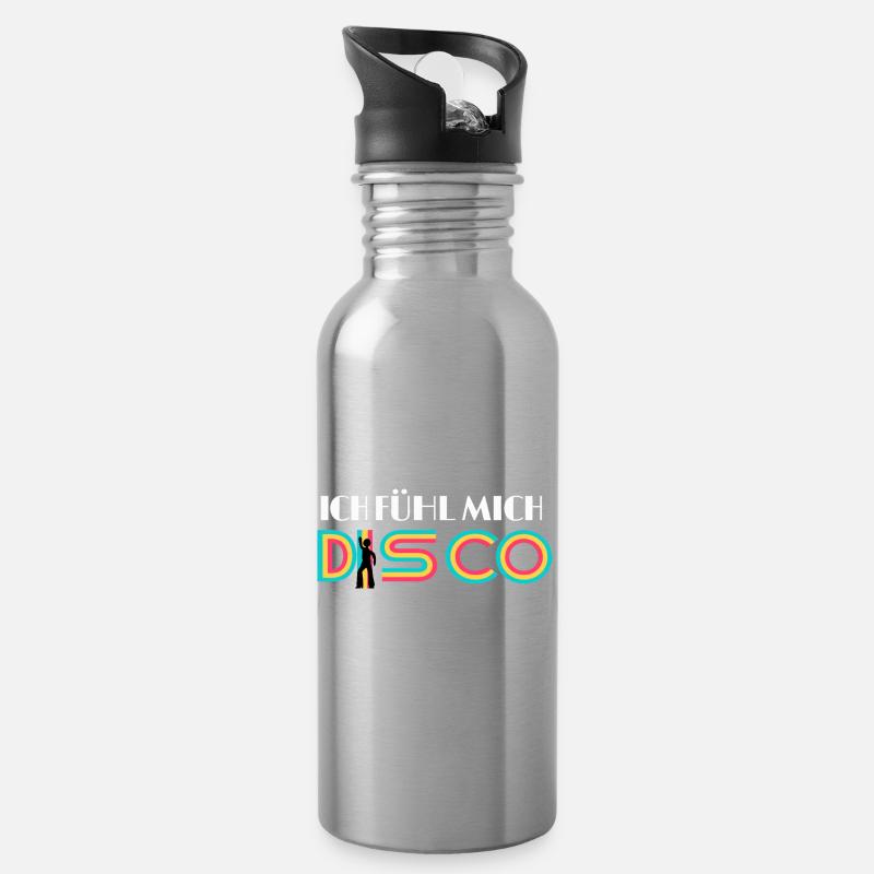 I FEEL DISCO, - Water bottle with straw - silver