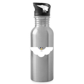Cuddly Cloud Face - Water bottle with straw - silver - Right