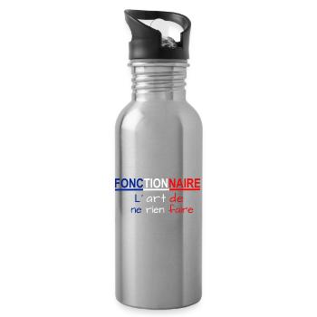 t_fonctionnaire2 - Water bottle with straw - silver - Right