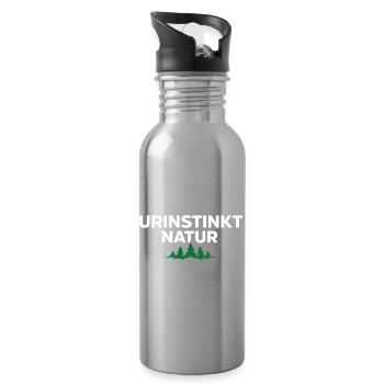 Instinct primordial Nature – Déclaration forte de la nature - Gourde avec paille intégrée - argent clair - Droite