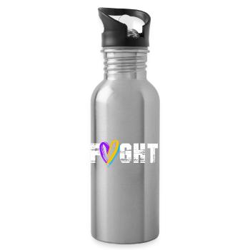 Blasenkrebs Krebs Blase - Trinkflasche mit integriertem Trinkhalm - Lightsilver - Rechts