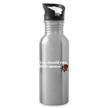 Run Baby Run – Dark Booktok Design - Trinkflasche mit integriertem Trinkhalm - Lightsilver - Rechts