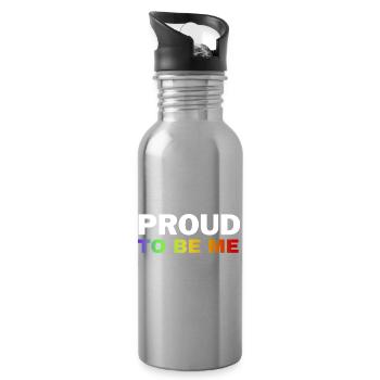 Vibrant Pride Empowerment Design - Water bottle with straw - silver - Right