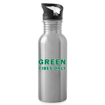 Nur grüne Vibes - Trinkflasche mit integriertem Trinkhalm - Lightsilver - Rechts