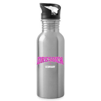 Dresden Germany Pink College Design - Trinkflasche mit integriertem Trinkhalm - Lightsilver - Rechts