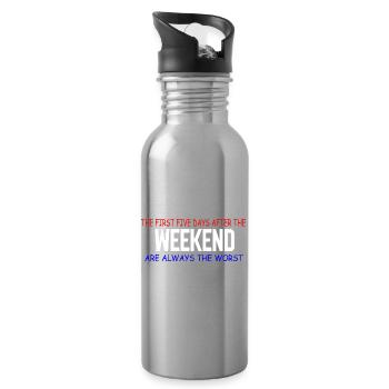 Weekend Blues: The First Five Days - Water bottle with straw - silver - Right