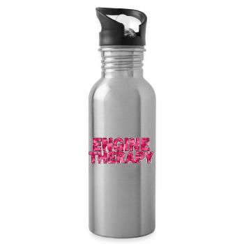 Engine Therapy Car Scene Style - Water bottle with straw - silver - Right