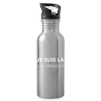 Je suis là pas vraiment humour - Gourde avec paille intégrée - argent clair - Droite