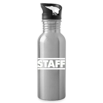 Lettrage en portée, contraste audacieux - Gourde avec paille intégrée - argent clair - Droite