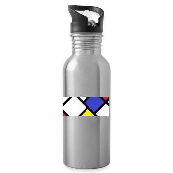 Contre-composition selon « De Stijl » - Gourde avec paille intégrée - argent clair - Droite