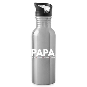 PAPA - Water bottle with straw - silver - Right