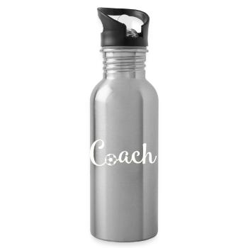 Coach Football Font Logo - Water bottle with straw - silver - Right