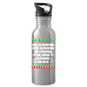Glühwein - Trinkflasche mit integriertem Trinkhalm - Lightsilver - Rechts