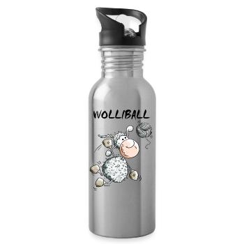 Wolliball - Volleyball - Trinkflasche mit integriertem Trinkhalm - Lightsilver - Rechts