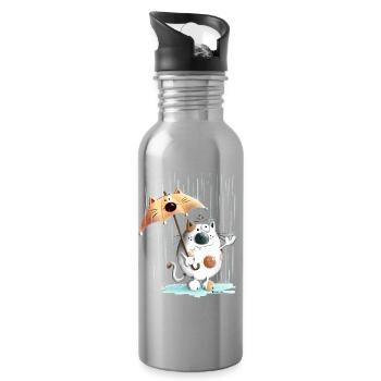 Rainy Day - Water bottle with straw - silver - Right