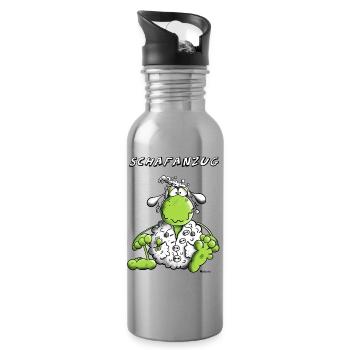 Schaf schön Frosch - Trinkflasche mit integriertem Trinkhalm - Lightsilver - Rechts