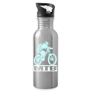 Vélo VTT - Gourde avec paille intégrée - argent clair - Droite