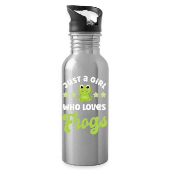 Frog Frogs - Water bottle with straw - silver - Right