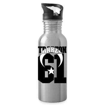 Trabzon 61Türkei Flagge - Trinkflasche mit integriertem Trinkhalm - Lightsilver - Rechts