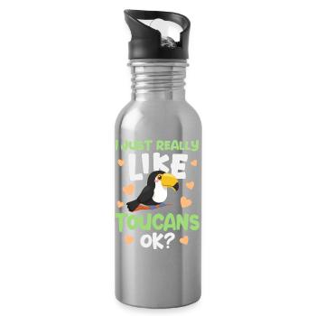 Toucan Bird Toucan - Water bottle with straw - silver - Right