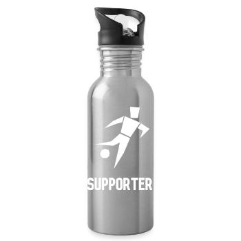 Illustration de supporter sportif minimaliste - Gourde avec paille intégrée - argent clair - Droite