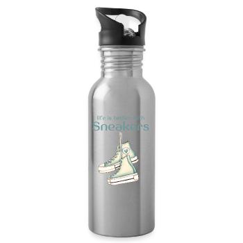 life is better with sneakers Turnschuh - Trinkflasche mit integriertem Trinkhalm - Lightsilver - Rechts