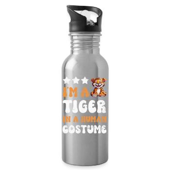 Tiger - Water bottle with straw - silver - Right