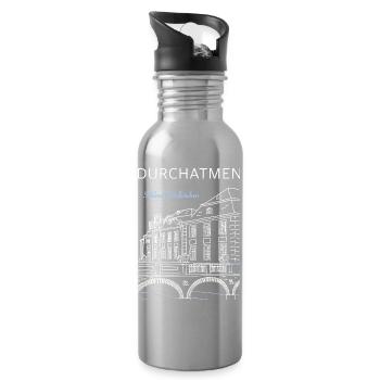 Schloss Nordkirchen, Durchatmen - Trinkflasche mit integriertem Trinkhalm - Lightsilver - Rechts