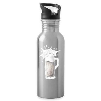 bierkrug Bier trinken Party Fest Oktober - Trinkflasche mit integriertem Trinkhalm - Lightsilver - Rechts